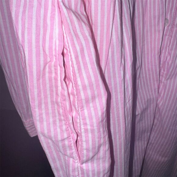 J.Crew Women's M Pink Striped Collared Midi Shirtdress Long Sleeve Size 0 - Picture 7 of 9